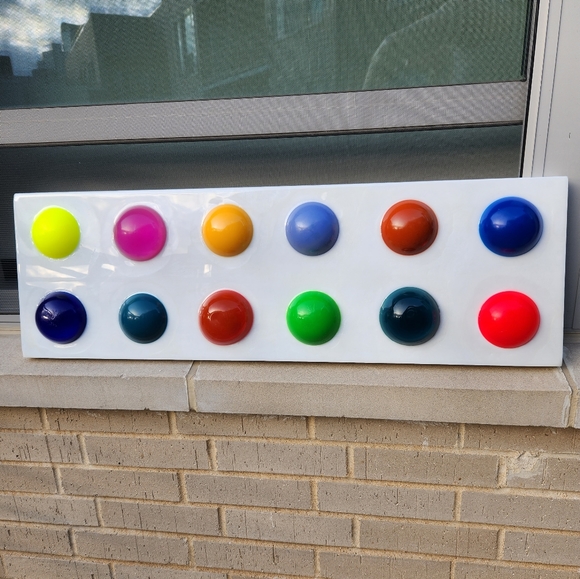 SOLD - Resin Art Bright Bold Energetic 1 of A Kind Artwork - Picture 1 of 16